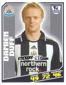 Figurina Damien Duff - Premier League Inglese 2008-2009 - Topps