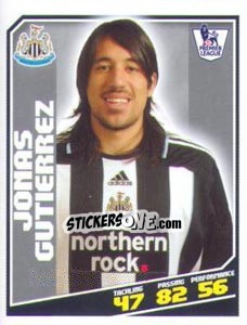 Figurina Jonas Gutierrez - Premier League Inglese 2008-2009 - Topps