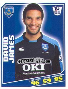 Sticker David James - Premier League Inglese 2008-2009 n. 337 - Topps