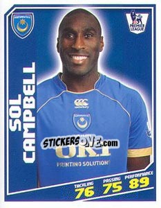 Sticker Sol Campbell - Premier League Inglese 2008-2009 n. 338 - Topps