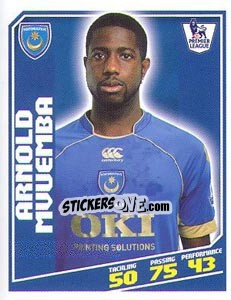 Figurina Arnold Mvuemba - Premier League Inglese 2008-2009 - Topps