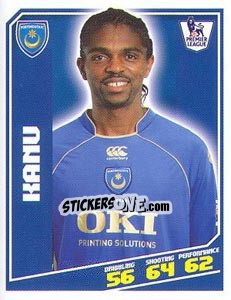Sticker Nwankwo Kanu - Premier League Inglese 2008-2009 n. 354 - Topps