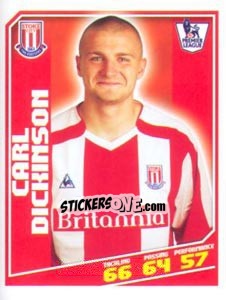 Figurina Carl Dickinson - Premier League Inglese 2008-2009 n. 360 - Topps