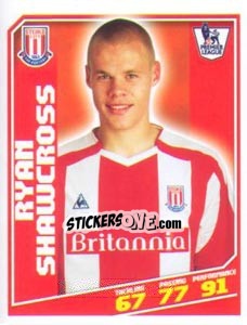 Sticker Ryan Shawcross - Premier League Inglese 2008-2009 n. 365 - Topps