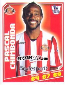 Sticker Pascal Chimbonda - Premier League Inglese 2008-2009 n. 380 - Topps
