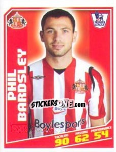 Sticker Phil Bardsley - Premier League Inglese 2008-2009 n. 381 - Topps