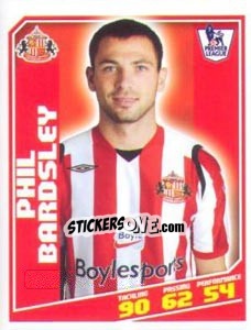 Figurina Phil Bardsley - Premier League Inglese 2008-2009 - Topps