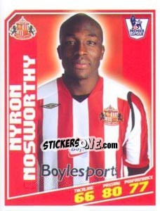 Sticker Nyron Nosworthy - Premier League Inglese 2008-2009 n. 384 - Topps