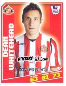 Figurina Dean Whitehead - Premier League Inglese 2008-2009 - Topps