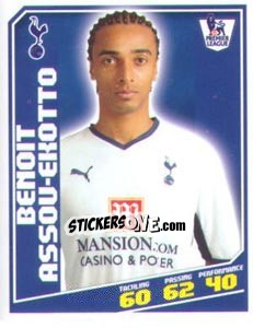 Sticker Benoit Assou-Ekotto - Premier League Inglese 2008-2009 n. 401 - Topps