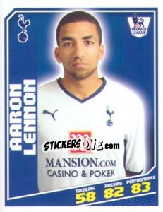 Figurina Aaron Lennon - Premier League Inglese 2008-2009 - Topps