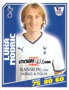 Sticker Luka Modric - Premier League Inglese 2008-2009 n. 412 - Topps