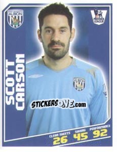 Sticker Scott Carson - Premier League Inglese 2008-2009 n. 421 - Topps