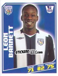Figurina Leon Barnett - Premier League Inglese 2008-2009 - Topps