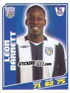 Sticker Leon Barnett - Premier League Inglese 2008-2009 n. 422 - Topps