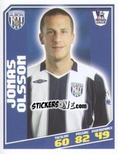 Sticker Jonas Olsson - Premier League Inglese 2008-2009 n. 424 - Topps