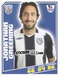 Sticker Jonathan Greening - Premier League Inglese 2008-2009 - Topps