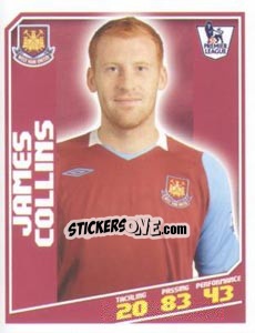 Sticker James Collins - Premier League Inglese 2008-2009 n. 443 - Topps