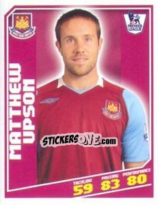 Sticker Matthew Upson - Premier League Inglese 2008-2009 n. 444 - Topps