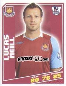 Figurina Lucas Neill - Premier League Inglese 2008-2009 - Topps