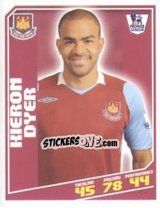 Sticker Kieron Dyer - Premier League Inglese 2008-2009 n. 448 - Topps