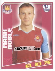 Cromo Mark Noble - Premier League Inglese 2008-2009 - Topps