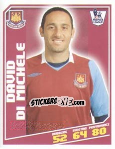 Sticker David Di Michele - Premier League Inglese 2008-2009 n. 457 - Topps