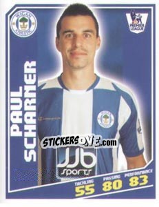 Sticker Paul Scharner - Premier League Inglese 2008-2009 n. 467 - Topps
