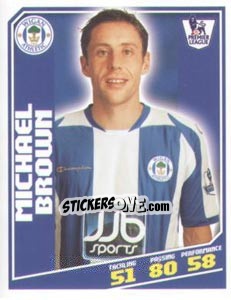 Sticker Michael Brown - Premier League Inglese 2008-2009 n. 470 - Topps