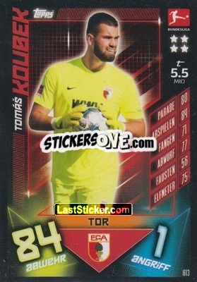 Sticker Tomáš Koubek - German Fussball Bundesliga 2019-2020. Match Attax Extra - Topps