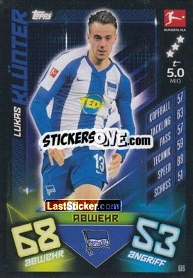 Sticker Lukas Klünter - German Fussball Bundesliga 2019-2020. Match Attax Extra - Topps