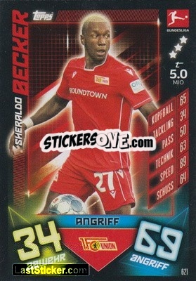 Sticker Sheraldo Becker - German Fussball Bundesliga 2019-2020. Match Attax Extra n. 621 - Topps