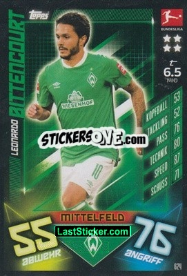 Sticker Leonardo Bittencourt - German Fussball Bundesliga 2019-2020. Match Attax Extra - Topps