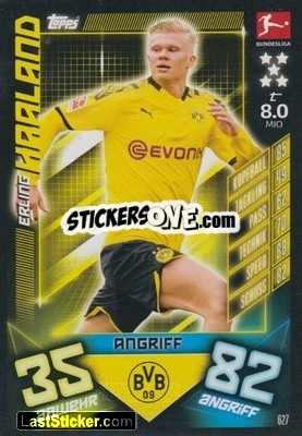 Sticker Erling Haaland - German Fussball Bundesliga 2019-2020. Match Attax Extra n. 627 - Topps