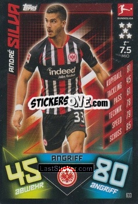 Sticker André Silva - German Fussball Bundesliga 2019-2020. Match Attax Extra n. 633 - Topps