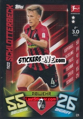 Sticker Nico Schlotterbeck - German Fussball Bundesliga 2019-2020. Match Attax Extra n. 634 - Topps