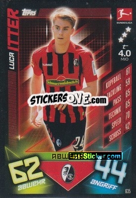 Cromo Luca Itter - German Fussball Bundesliga 2019-2020. Match Attax Extra - Topps