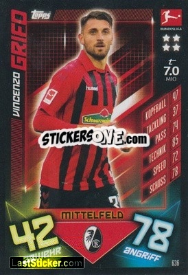 Sticker Vincenzo Grifo - German Fussball Bundesliga 2019-2020. Match Attax Extra n. 636 - Topps