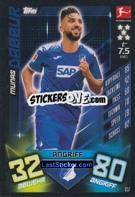 Sticker Munas Dabbur - German Fussball Bundesliga 2019-2020. Match Attax Extra n. 637 - Topps