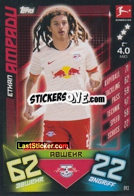 Sticker Ethan Ampadu - German Fussball Bundesliga 2019-2020. Match Attax Extra n. 643 - Topps