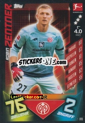 Cromo Robin Zentner - German Fussball Bundesliga 2019-2020. Match Attax Extra - Topps