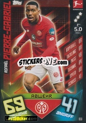 Sticker Ronaël Pierre-Gabriel - German Fussball Bundesliga 2019-2020. Match Attax Extra n. 650 - Topps