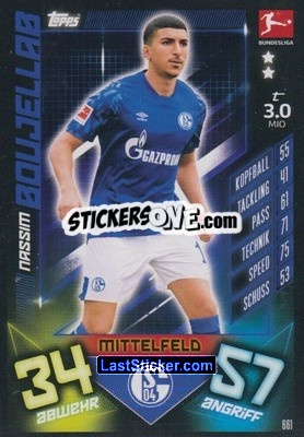 Sticker Nassim Boujellab - German Fussball Bundesliga 2019-2020. Match Attax Extra n. 661 - Topps