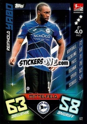 Sticker Reinhold Yabo - German Fussball Bundesliga 2019-2020. Match Attax Extra n. 672 - Topps