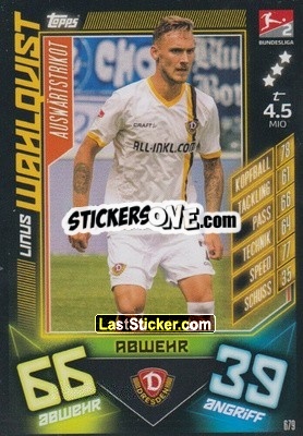 Sticker Linus Wahlqvist - German Fussball Bundesliga 2019-2020. Match Attax Extra - Topps