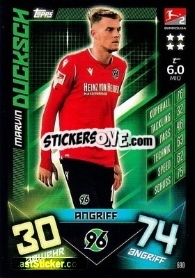 Sticker Marvin Ducksch - German Fussball Bundesliga 2019-2020. Match Attax Extra n. 690 - Topps