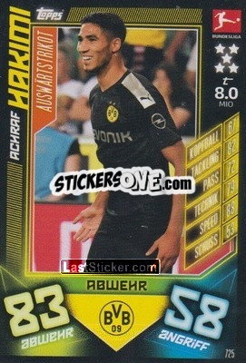 Sticker Achraf Hakimi - German Fussball Bundesliga 2019-2020. Match Attax Extra n. 725 - Topps
