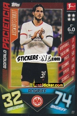 Sticker Goncalo Paciencia - German Fussball Bundesliga 2019-2020. Match Attax Extra - Topps