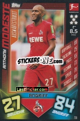 Sticker Anthony Modeste - German Fussball Bundesliga 2019-2020. Match Attax Extra n. 730 - Topps