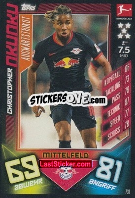 Sticker Christopher Nkunku - German Fussball Bundesliga 2019-2020. Match Attax Extra n. 731 - Topps